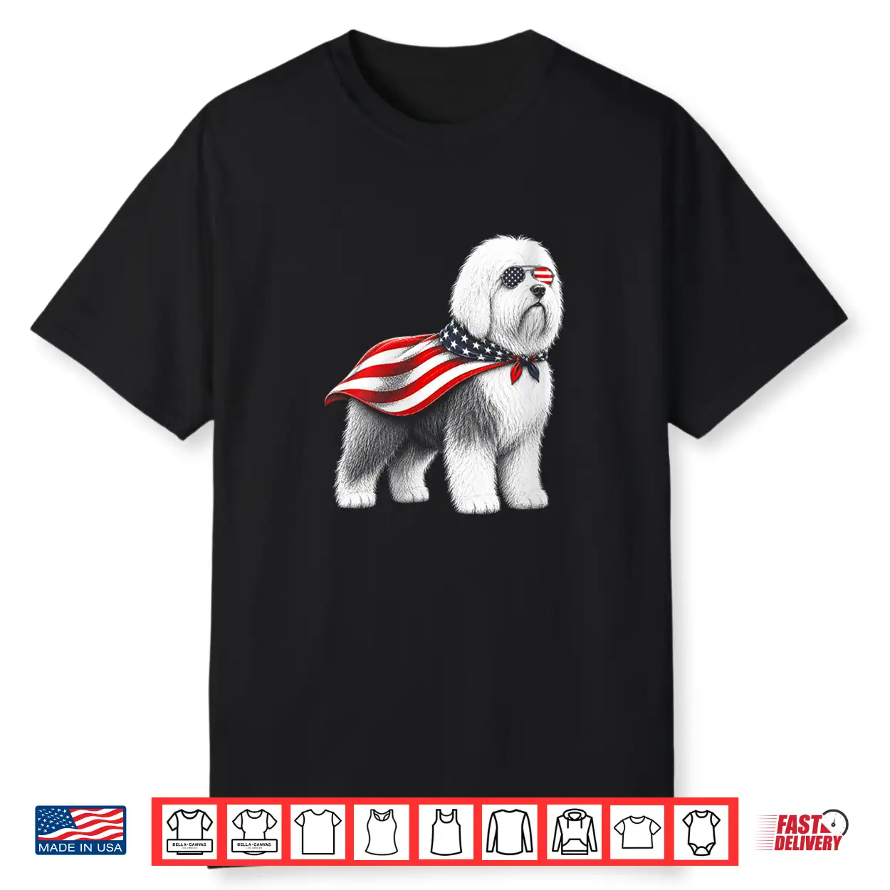 Old English Sheepdog 4Th Of July Us American Flag Patriotic Shirt Old English Sheepdog 4Th Of July Us American Flag Patriotic Shirt