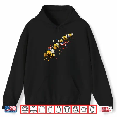 Hoodie Patriotic Beekeeper American Flag Bee 4th of July Shirt