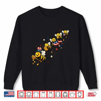 Sweatshirt Patriotic Beekeeper American Flag Bee 4th of July Shirt
