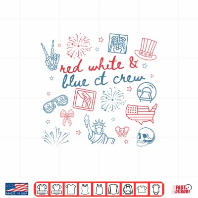 Design Red White Blue CT Crew 4th of July Cat Scan Tech Radiology Shirt