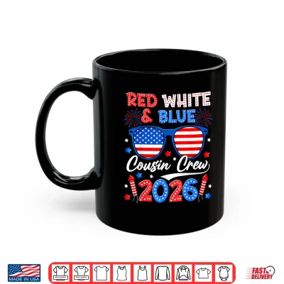 Mug Red White and Blue Cousin Crew 2026 Matching Family 4th July Shirt