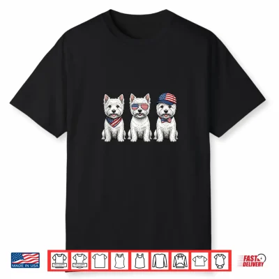Westie 4Th Of July Us American Flag Dog Patriotic Shirt