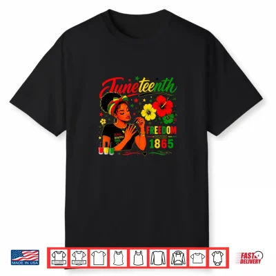 Juneteenth Freedom Since 1865 Black Pride Messy Bun Lady Shirt