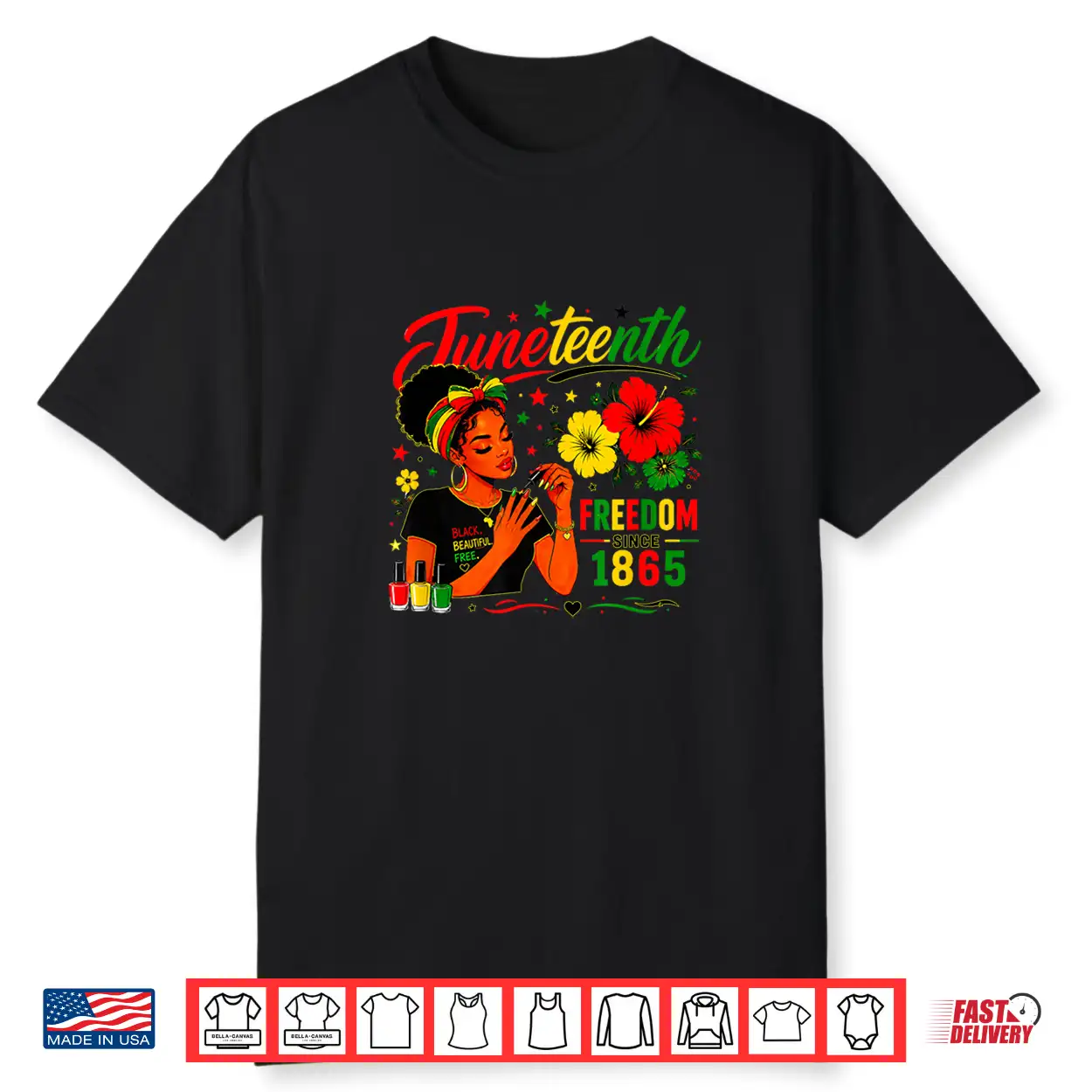 Juneteenth Freedom Since 1865 Black Pride Messy Bun Lady Shirt Juneteenth Freedom Since 1865 Black Pride Messy Bun Lady Shirt