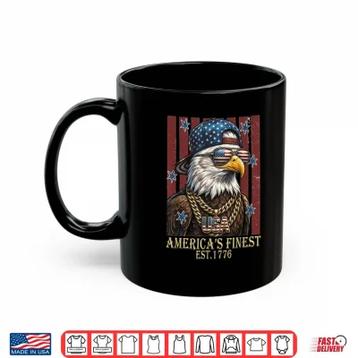 Mug Urban Hip Hop Patriotic Bald Eagle Est.1776 Shirt