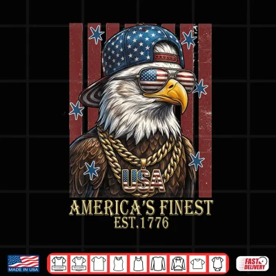 Design Urban Hip Hop Patriotic Bald Eagle Est.1776 Shirt