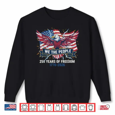 Sweatshirt 250th Anniversary USA Floral 4th of July Patriotic 250 Years Shirt