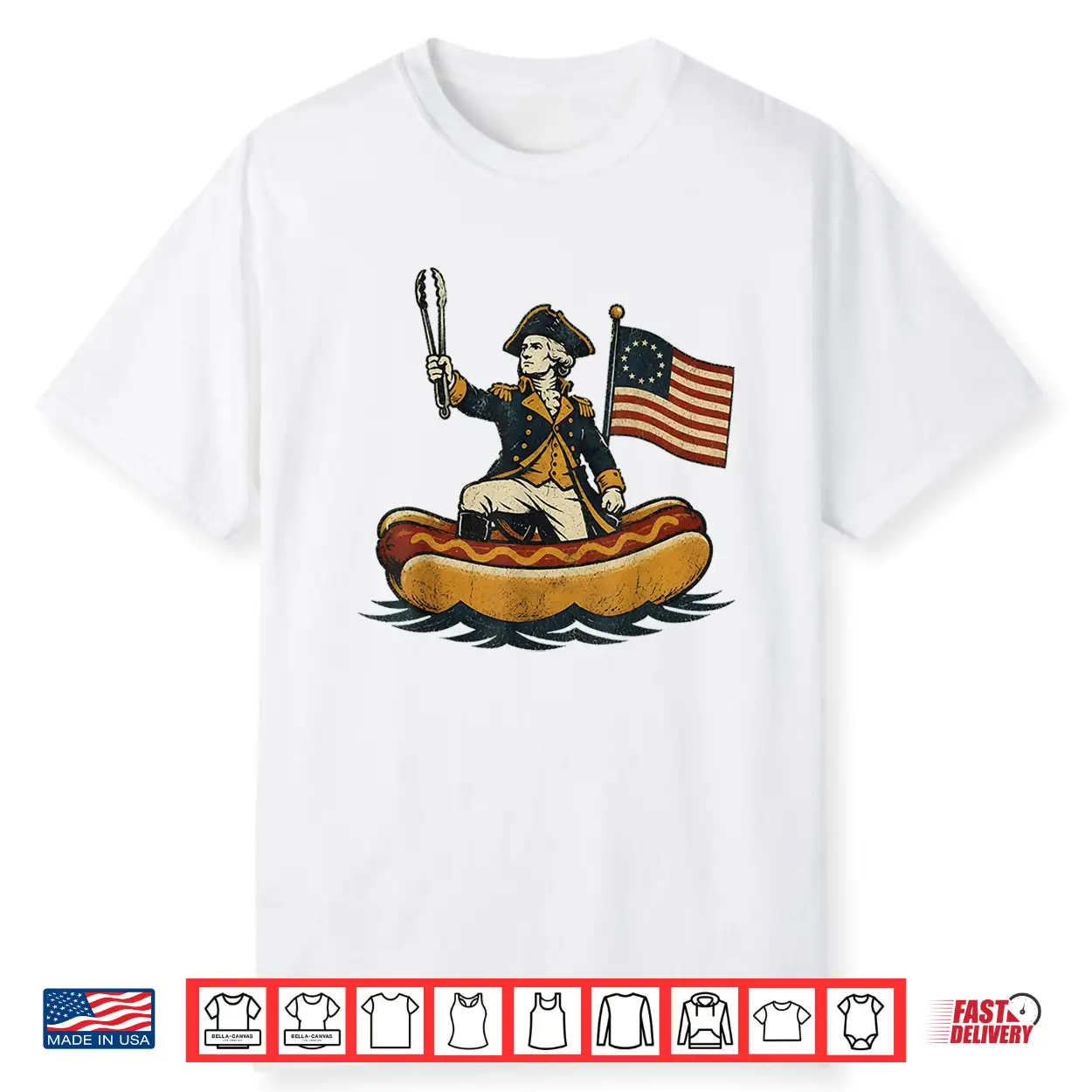 Delaware Dog Funny George Washington Hotdog Patriotic Shirt Delaware Dog Funny George Washington Hotdog Patriotic Shirt