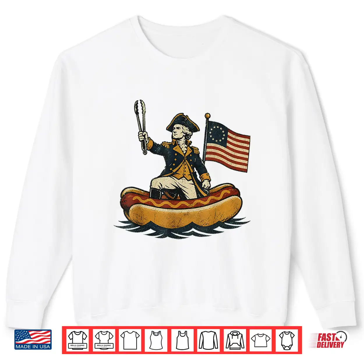 Delaware Dog Funny George Washington Hotdog Patriotic Shirt Delaware Dog Funny George Washington Hotdog Patriotic Shirt