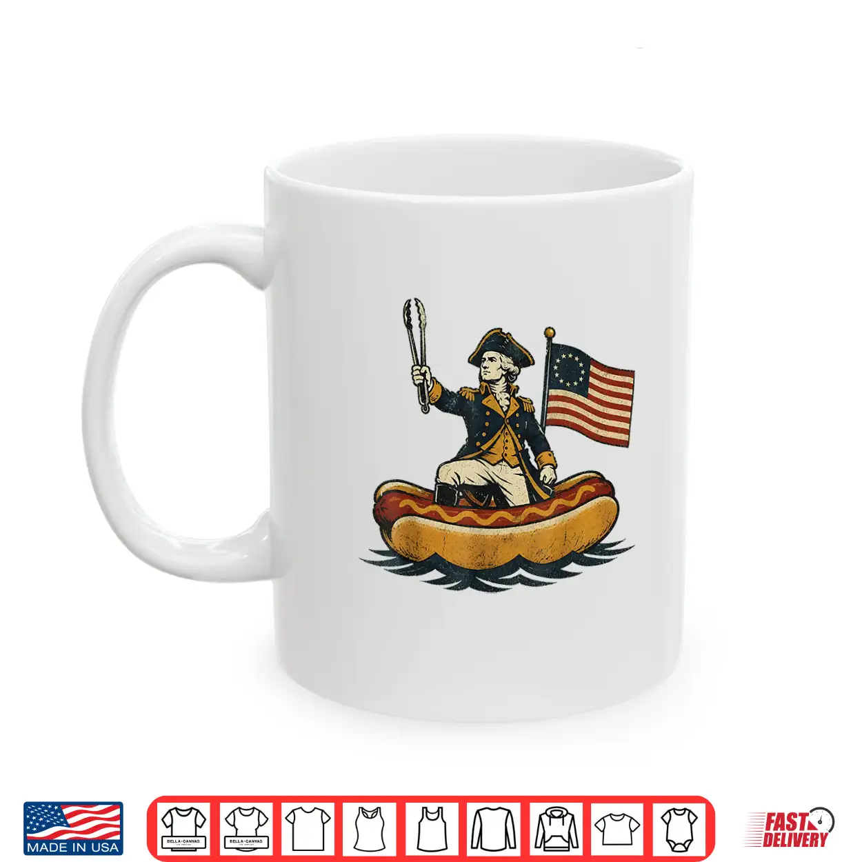 Delaware Dog Funny George Washington Hotdog Patriotic Shirt Delaware Dog Funny George Washington Hotdog Patriotic Shirt