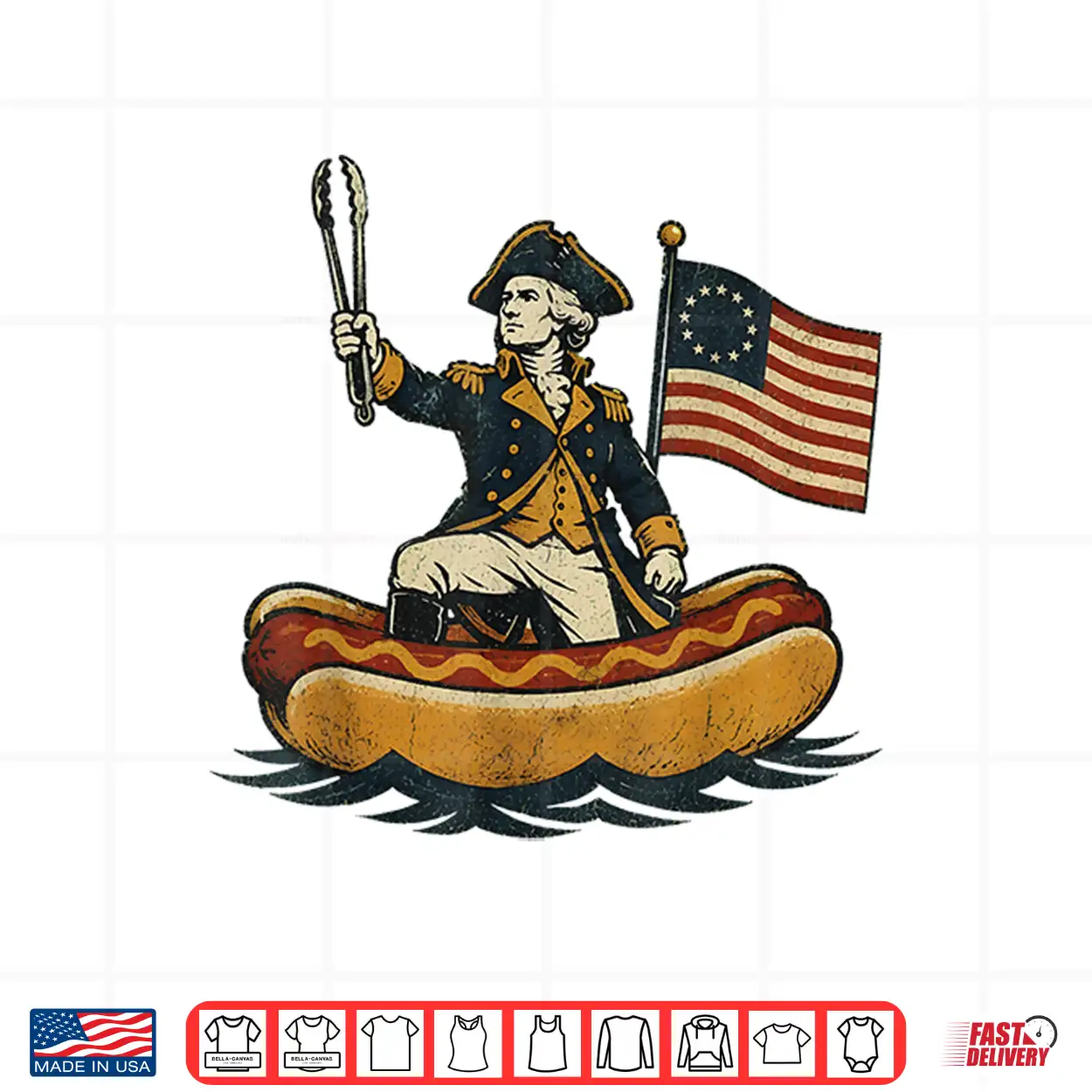 Delaware Dog Funny George Washington Hotdog Patriotic Shirt Delaware Dog Funny George Washington Hotdog Patriotic Shirt