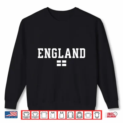 Sweatshirt England English Flag White Red Shirt