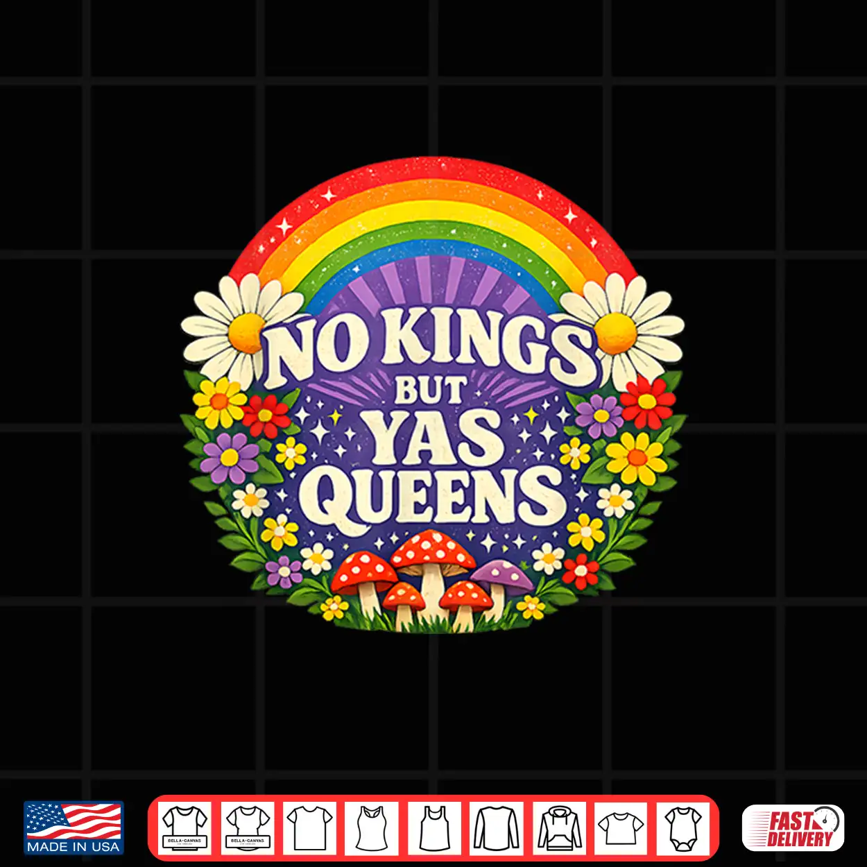 No Kings But Yes Queens Rainbow Feminist Retro For Men Women Shirt No Kings But Yes Queens Rainbow Feminist Retro For Men Women Shirt