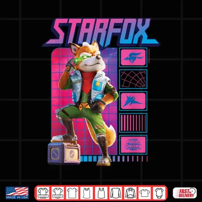 Design The Super Mario Galaxy Movie Fox McCloud Retro Hero Shirt