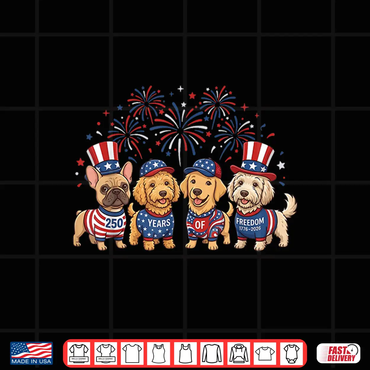 250 Anniversary Usa Shirt 4 Dog Breeds 4Th Of July Shirt 250 Anniversary Usa Shirt 4 Dog Breeds 4Th Of July Shirt