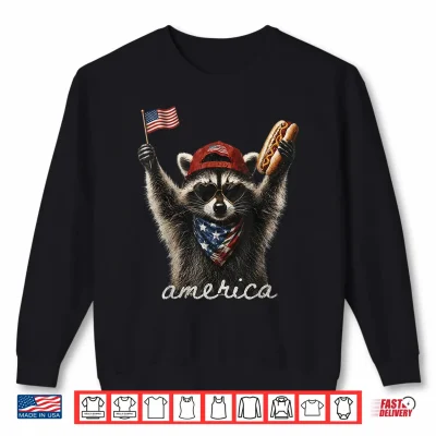 Sweatshirt America Meme Raccoon Hot Dog 250 Years 1776 2026 4th of July Shirt