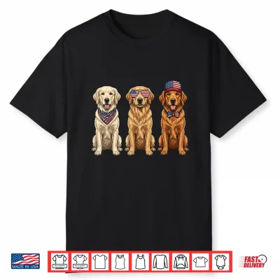 Golden Retriever 4Th Of July Us American Flag Dog Patriotic Shirt