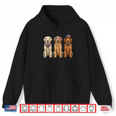 Golden Retriever 4Th Of July Us American Flag Dog Patriotic Shirt 1 Hoodie Golden Retriever 4th of July US American Flag Dog Patriotic Shirt