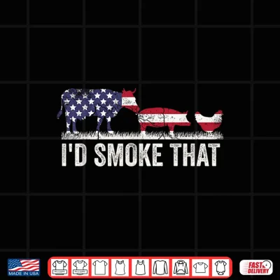 I'D Smoke That Patriotic Bbq American Flag 4Th Of July Men Shirt 4 Design Id Smoke that Patriotic BBQ American Flag 4th of July Men Shirt