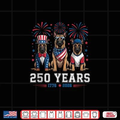 Design Belgian Malinois Lover 250 Anniversary USA 250th 4th of July Shirt