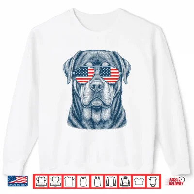 Sweatshirt Patriotic Rottweiler Dog Mom Dad 4th July Vintage Men Women Shirt