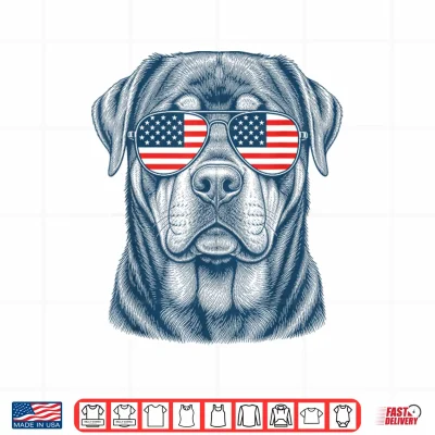 Design Patriotic Rottweiler Dog Mom Dad 4th July Vintage Men Women Shirt