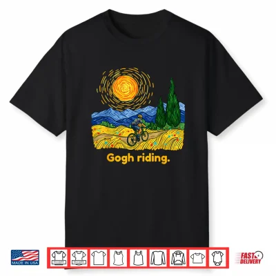 Gogh Riding Funny Cycling Van Gogh Art Bike Shirt