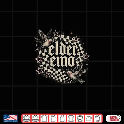 Design Elder Emo Sparrow Checkerboard Old English Vintage Graphic Premium Tri Blend Shirt
