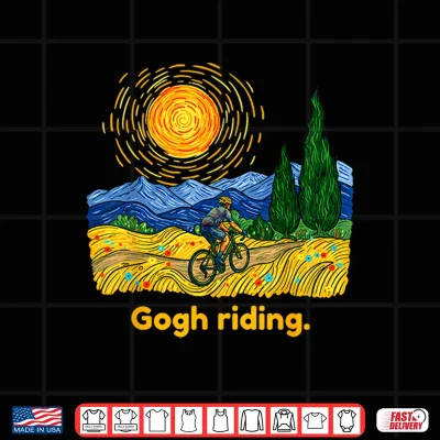 Design Gogh Riding Funny Cycling Van Gogh Art Bike Shirt