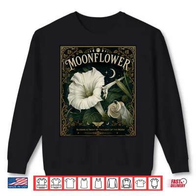 Sweatshirt Moonflower Blooms at Night. Shirt