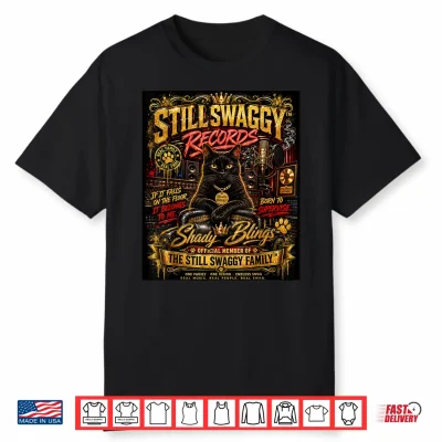 Shady Blings Still Swaggy Records Cat Family Graphic Shirt