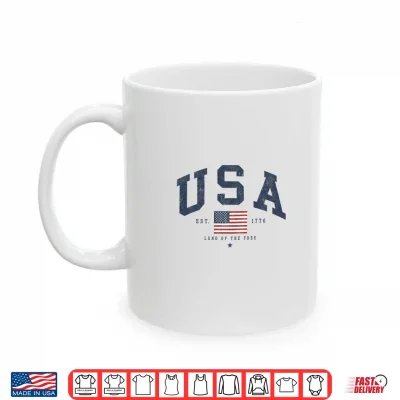 Mug Vintage USA Flag Design for Fourth of July Patriotic Shirt