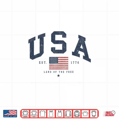 Design Vintage USA Flag Design for Fourth of July Patriotic Shirt