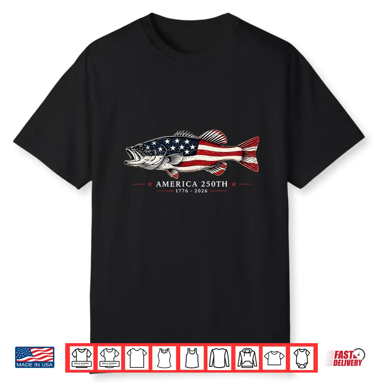 250 Years America 1776 2026 Fishing Usa Flag 250Th Birthday Shirt 250 Years America 1776 2026 Fishing Usa Flag 250Th Birthday Shirt