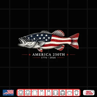 250 Years America 1776 2026 Fishing Usa Flag 250Th Birthday Shirt 4 Design 250 Years America 1776 2026 Fishing USA Flag 250th Birthday Shirt