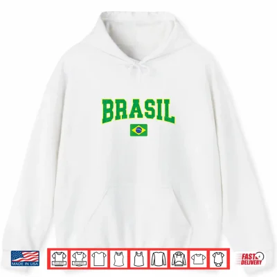 Hoodie Brazil Flag Yellow Green Proud Brazilian Men Women Brazil Shirt