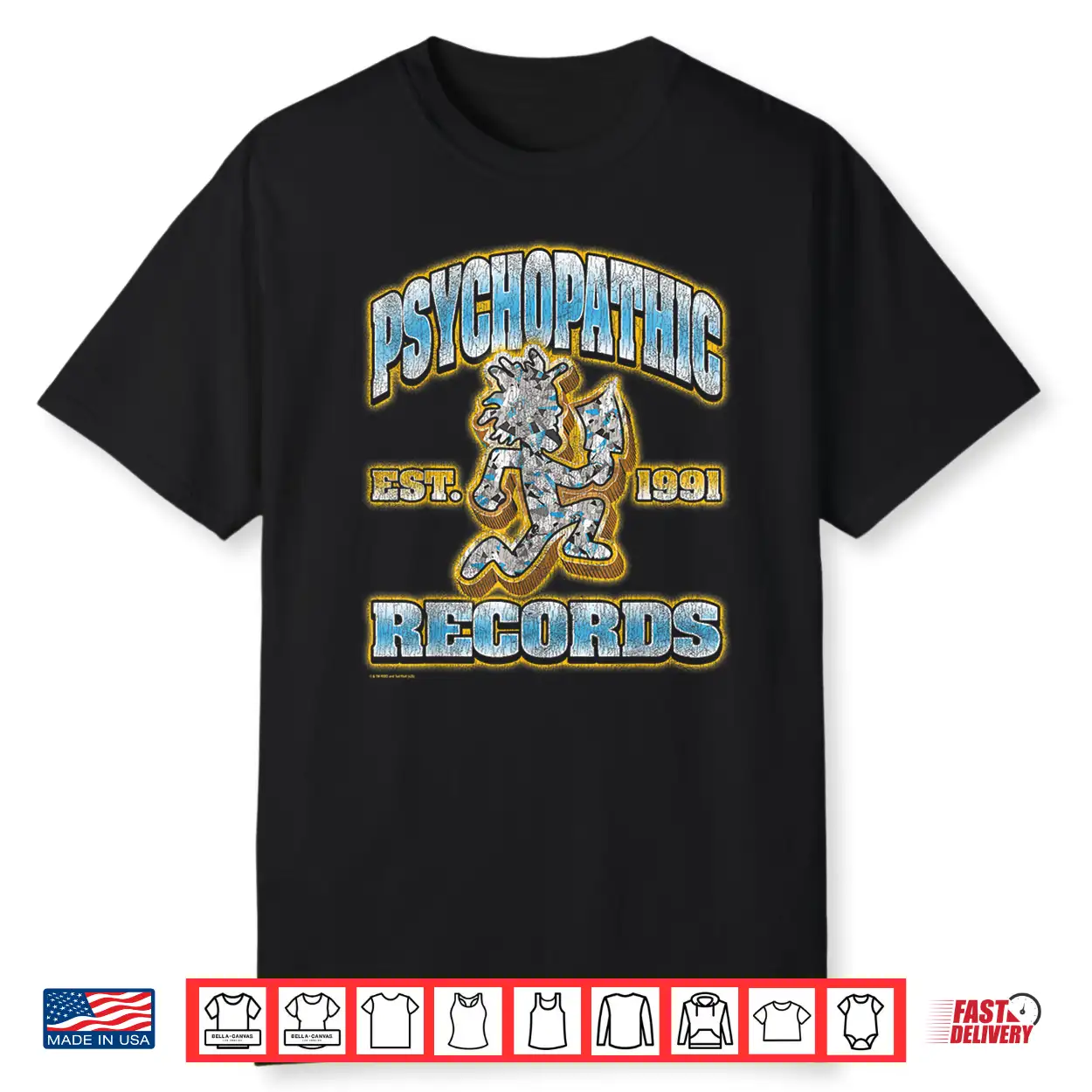 Icp Psychopathic Records Diamond Hatchetman 1991 Music Shirt Icp Psychopathic Records Diamond Hatchetman 1991 Music Shirt