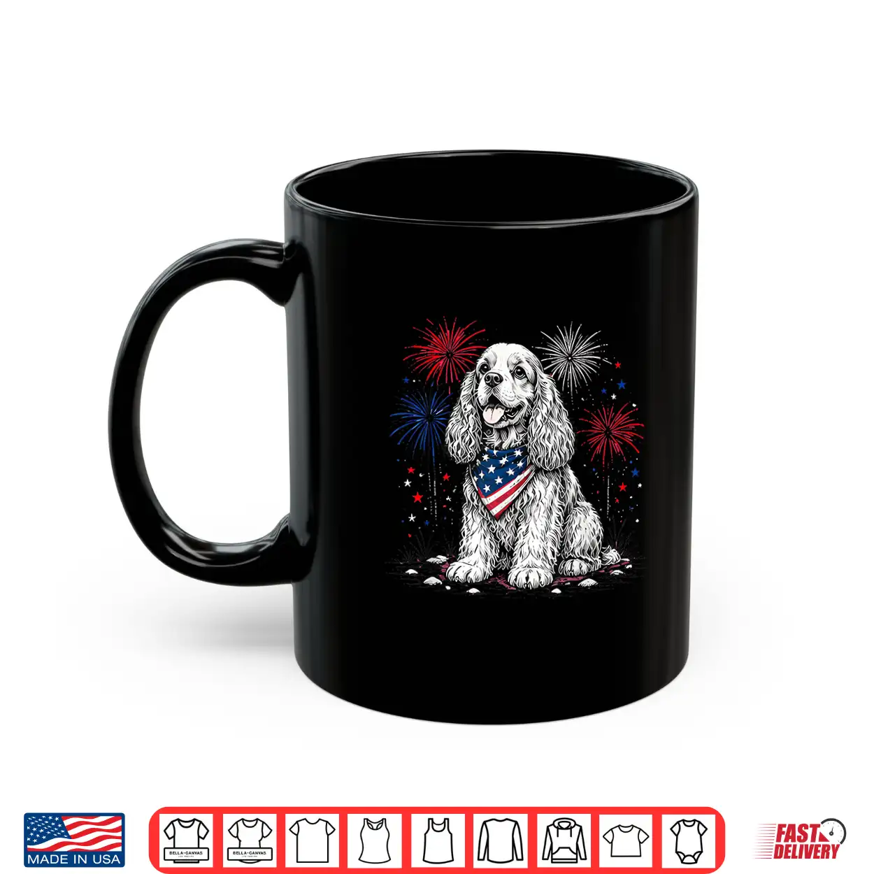 Cocker Spaniel America’S 250Th Patriotic Fireworks Animal Shirt Cocker Spaniel America’S 250Th Patriotic Fireworks Animal Shirt