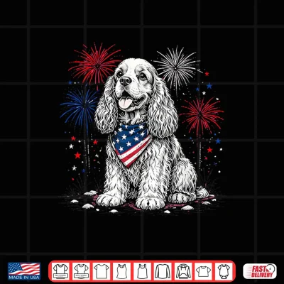 Cocker Spaniel America'S 250Th Patriotic Fireworks Animal Shirt 4 Design Cocker Spaniel Americas 250th Patriotic Fireworks Animal Shirt