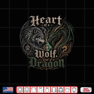 Design Heart of a Wolf Soul of a Dragon Shirt