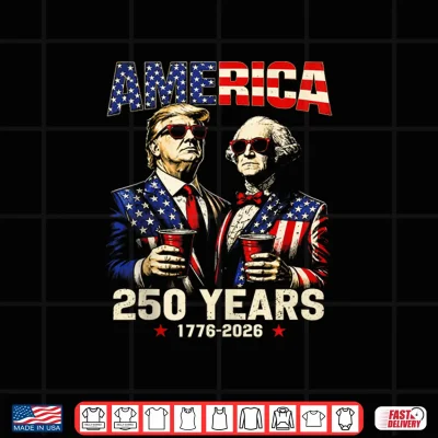 Design Vintage 250 Years America Anniversary 250th Trump Washington Shirt
