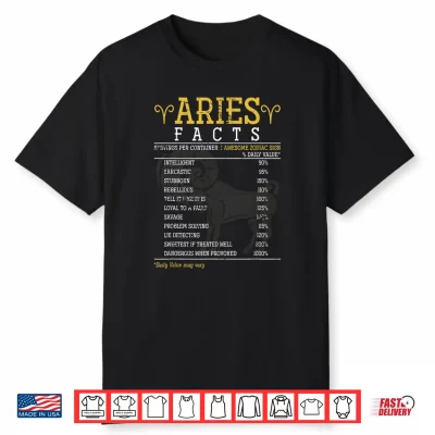 Aries Facts Zodiac Sign Shirt