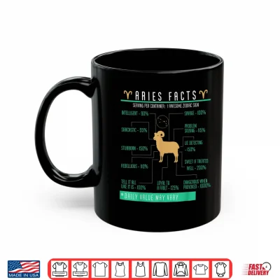 Mug Aries Facts Birthday Zodiac Sign Personality Horoscope Shirt