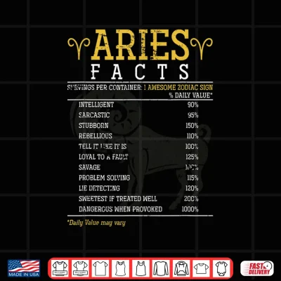Design Aries Facts Zodiac Sign Shirt