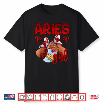 Aries Girl Birthday Women Sneakers Zodiac Sign Bday Shirt