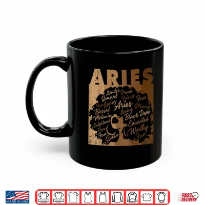Mug Aries Girl African American Women Melanin Birthday Shirt