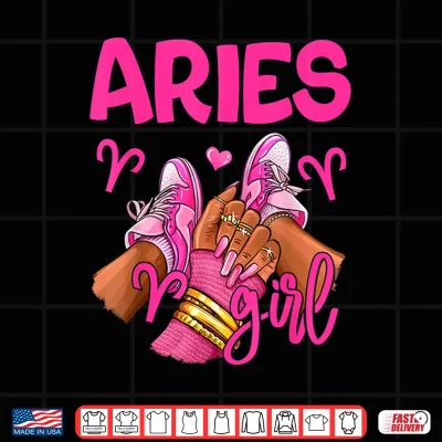 Design Aries Girl Birthday Queen Women Sneakers Zodiac Sign Shirt