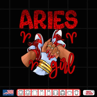 Design Aries Girl Birthday Women Sneakers Zodiac Sign Bday Shirt