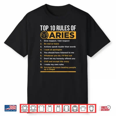 Aries Traits Facts Horoscope Zodiac Astrological Sign Gift Shirt