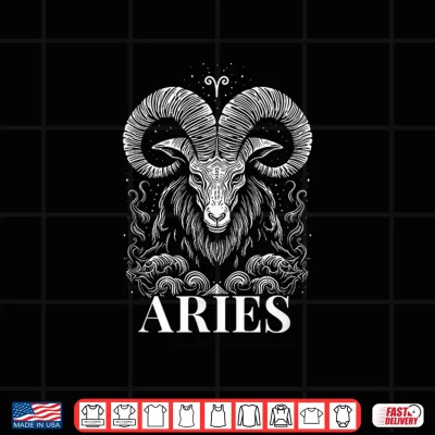 Design Aries Star Sign Horoscope Zodiac Biker Theme Shirt